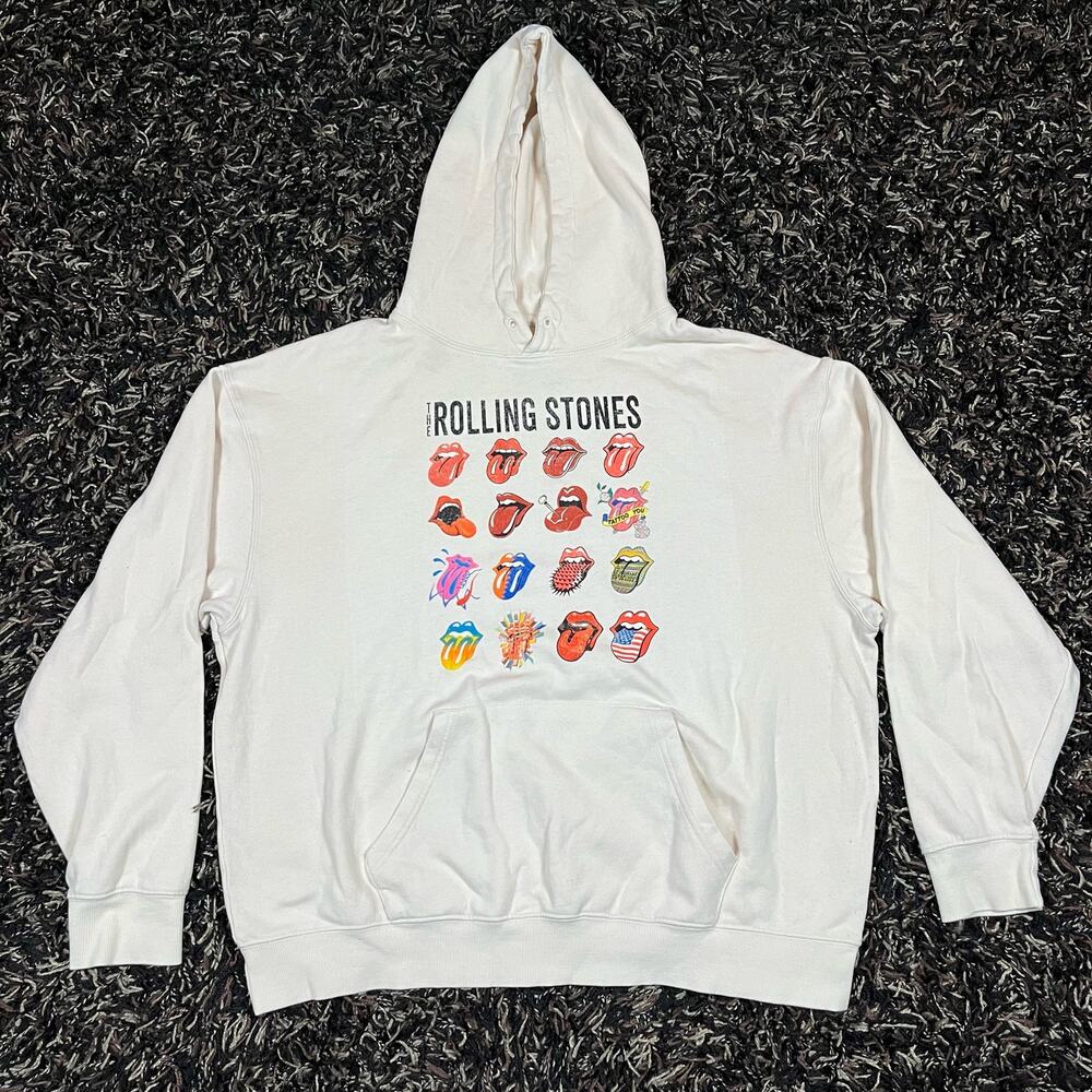 Rolling Stones Cream Pullover Hoodie Men’s Sz XL New